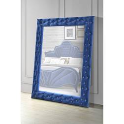 Acme Furniture Dante H Glam Wood Rectangle Blue Leaning Floor Mirror