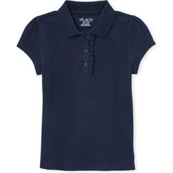 The Children's Place Girl's Uniform Ruffle Pique Polo - Tidal ( 2044391_IV)