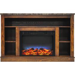 Cambridge 47' Width 47 in. Electric Fireplace a Multi-Color LED Insert Walnut Mantel