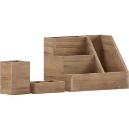 Flash Furniture Comerford 3 Wooden Organizer Desktop Basket