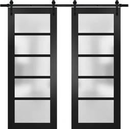 SartoDoors Sturdy Double Sliding Door Clear Glass, Frosted Glass R (x)