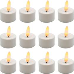 LumaBase Battery Operated 3D Wick Tea Lights LED Candle