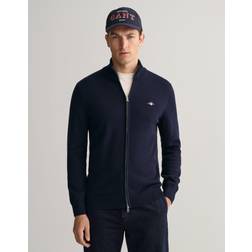 Gant CASUAL COTTON ZIP CARDIGAN Blå