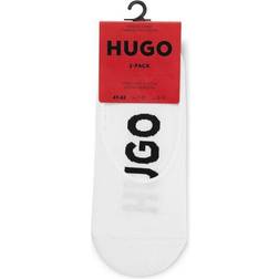 HUGO BOSS Logo Soles Invisible Socks 2-pack - White