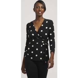 Anne Klein Dot Faux Wrap Top