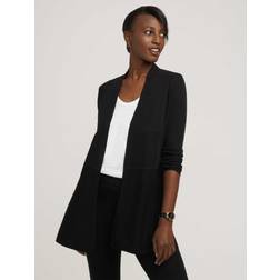 Anne Klein women's peplum long cardigan black