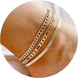 Dearmay Cuban Link Anklets Set - Gold