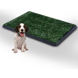 Pawhut Dog Toilet Pet Potty 2 Layer Grass Mat Training