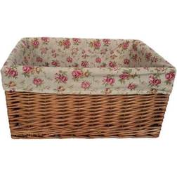 RED HAMPER Double Steamed Garden Rose Lined Willow Storage Basket