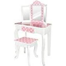 Teamson Pink and White Polka Dot Dressing Table 63 x 100 x 29 cm