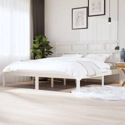 vidaXL white, 200 Solid Wood Pine Bed Frame