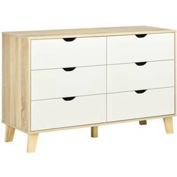 Homcom Dresser Storage Cabinet White/Brown Chest of Drawer 120x76cm