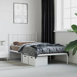 vidaXL Metal Bed Frame without Mattress 90x190 cm White