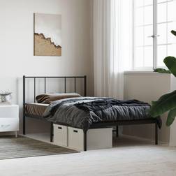 vidaXL Metal Bed Frame With Headboard 80 x 200 cm