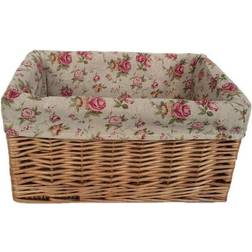 RED HAMPER Double Steamed Garden Rose Lined Willow Storage Basket
