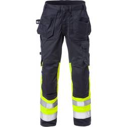 Fristads Flamestat dame håndværkerbukser 2171, Hi-vis Gul/Marine