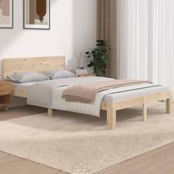 vidaXL brown, 4ft Solid Wood Bed Frame Super