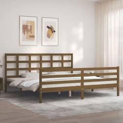 vidaXL Bed Frame with Honey Brown 200x200 cm