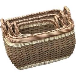 RED HAMPER Hamper DH010/HOME of 3 Three Tone Wicker Log Basket