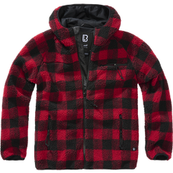 Brandit Teddy Fleece Worker Jacket - Red/Black