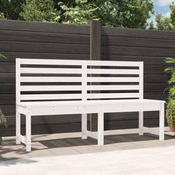 vidaXL White 157.5 cm Solid Wood Pine Garden Bench