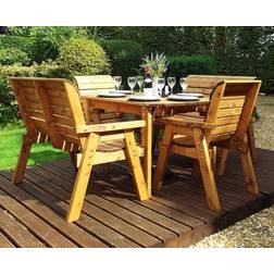 Samuel Alexander Hand Made 6 Rustic Garden Patio Dining Set