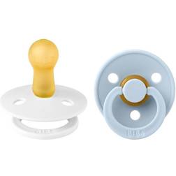 Bibs Nappar 2-pack Stl. 2 Naturgummi White/Baby Blue 6-18 mån Nappar