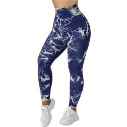 Mooslover Seamless Training Leggings - Blue Platycodon Tie Dye