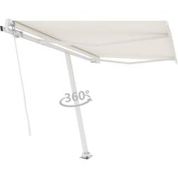 vidaXL Fristående markis automatisk 350x250 gräddvit