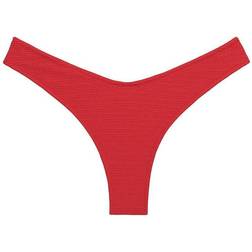 Montce Lulu Zig Zag Stitch Bikini Bottom - Crimson Micro Scrunch