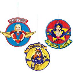 Amscan DC Superhero Girls Honeycomb Hanging Party Decorations 3 Count