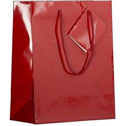 Jam Paper Glossy Gift Bags 8 x 10 x 4 Red 3/Pack Medium