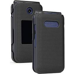 Black Grid Case Slim Cover Hard Shell for Cricket Debut Flip, Cingular Flip 4