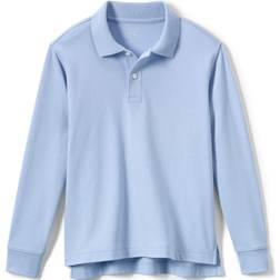 Lands End School Uniform Kids Long Sleeve Interlock Polo Shirt