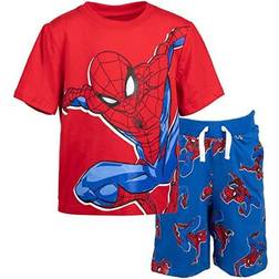 Marvel Avengers Spider-Man Little Boys T-Shirt French Terry Shorts Blue Red