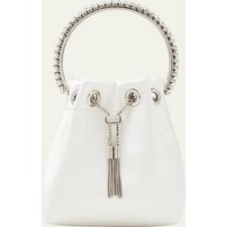 Jimmy Choo Bon Bon Crystal Satin Bucket Bag IVORY CRYSTAL