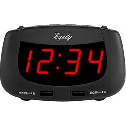 Equity by La Crosse 30416 0.9 Inch LED Dual USB Alarm Clock