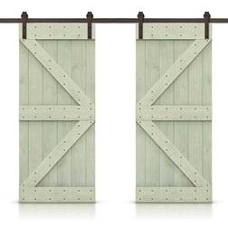 Calhome CALHOME 72 Sage Stained Sliding Door (x82.7")