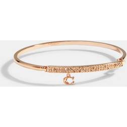 Coach Signature Pave Bar Hinged Bangle Rose Gold One