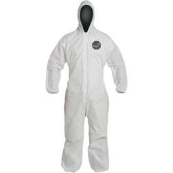 DuPont Hooded Disposable Coverall,L,25 PK,White,SMS,Zipper