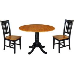 International Concepts 42 Round Top Dual Drop Leaf Pedestal Small Table