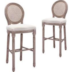 vidaXL 2 Linen Bar Stool