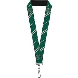 Harry Potter Unisex adults Lanyard - 1.0 Slytherin Crest/Stripe5 Green/Gray Key