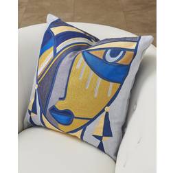 Global Views Views Maya Down/Feather/Cotton Complete Decoration Pillows Blue, Gray, Yellow