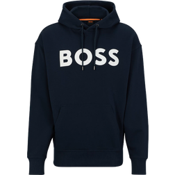 HUGO BOSS Logo Print Hoodie - Dark Blue