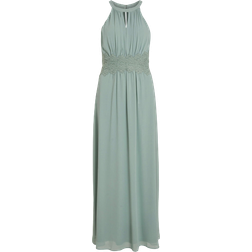 Vila Milina Pleated Halterneck Maxi Dress - Green Milieu