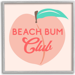 Stupell Industries Beach Bum Club Pink Peach Phrase Graphic Framed Art