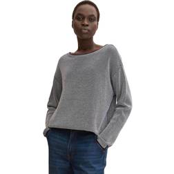 Tom Tailor Stickad Tröja Med Struktur - Navy Bubble Structure