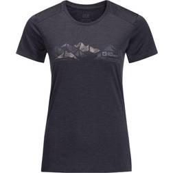 Jack Wolfskin Dam Crosstrail Graphic T W Kortärmad T-shirt - Tango Orange