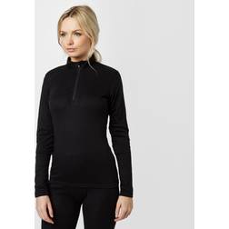 Peter Storm Women's Long Sleeve Thermal Zip Neck Baselayer Top, Black